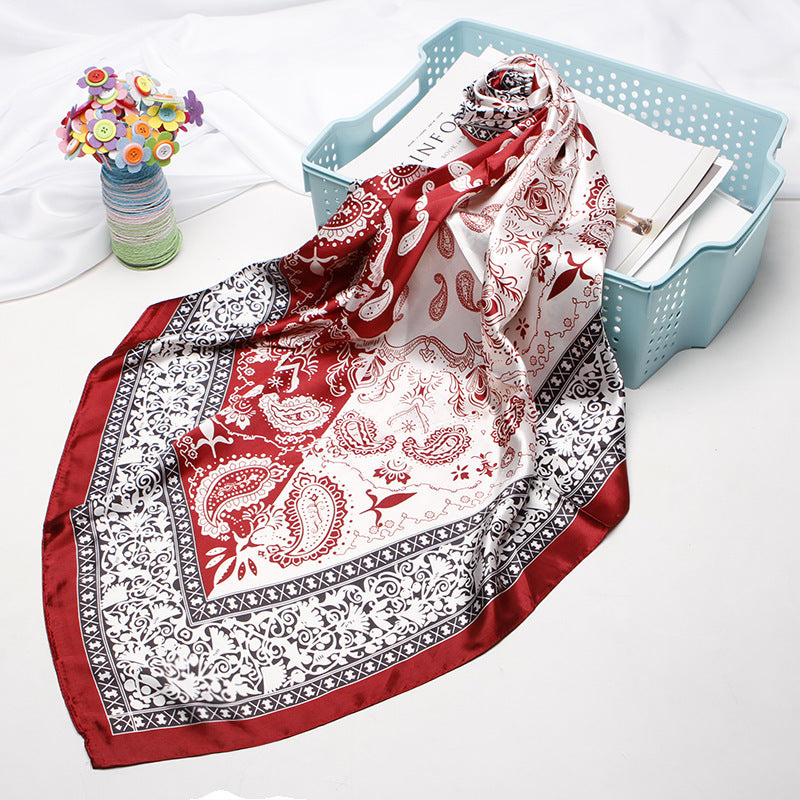 Women's 90cm Silk Like Bib Cashew Print
