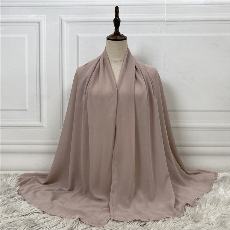 Solid Color Robe Fashion Chiffon Turban