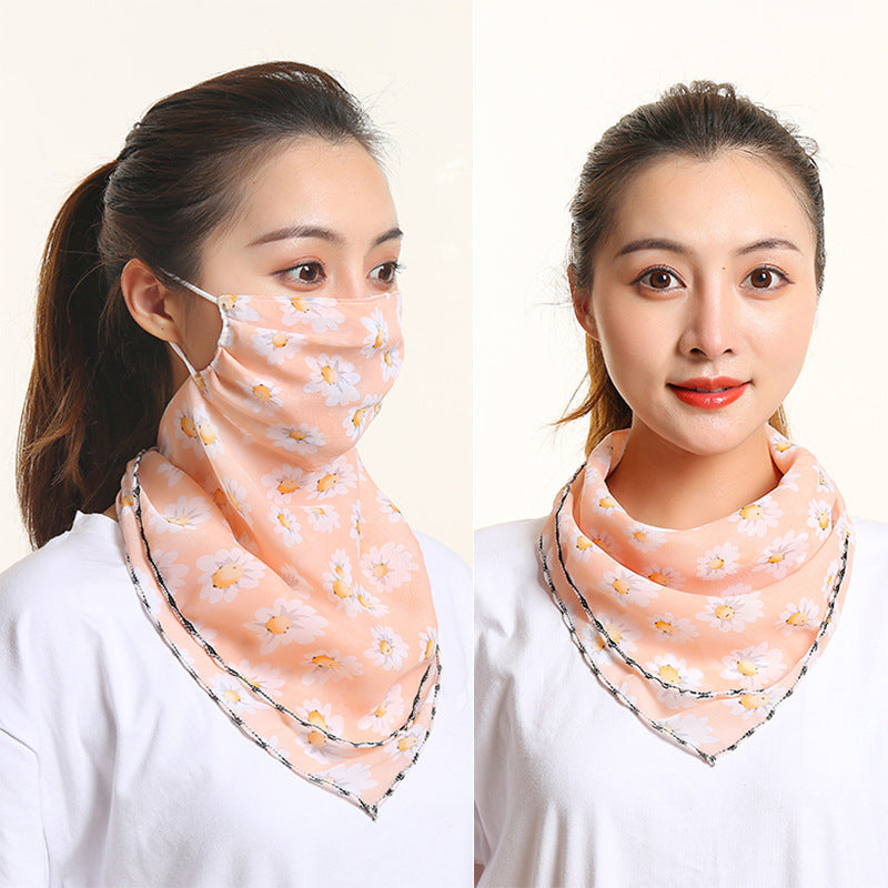 Bib Silk Scarf Women Summer Sunscreen Mask Neck Guard Face Mask