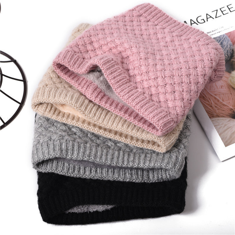 Fashion Couple Fleece-lined Thickened Pullover Keep Warm Wool Knitted Scarf