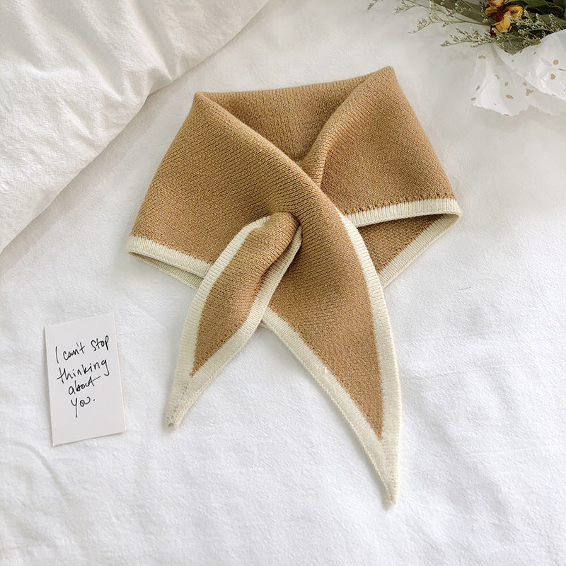 Autumn And Winter Triangle Knitted Shawl Style Women's Outer Scarf