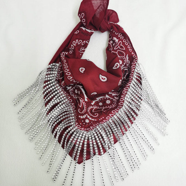 Strass Franja Bandana Feminino Bacharette Bach Festa Embelez
