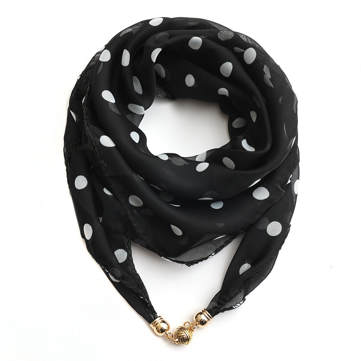 Golden Ball Floral Chiffon Scarf Women's Printed Thin
