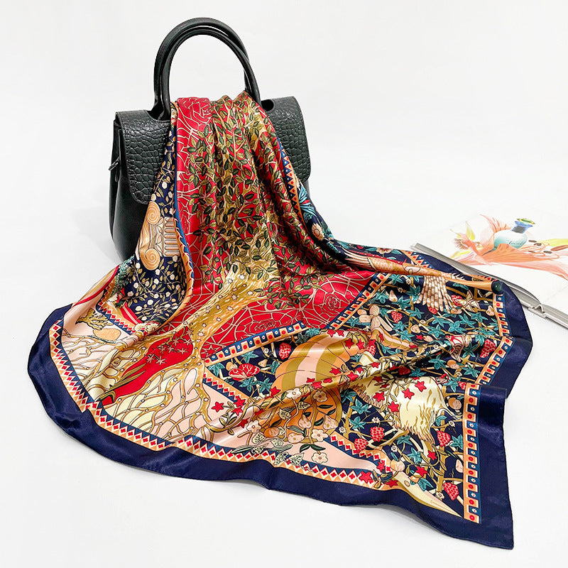 Silk Printed Scarf In Europe And America