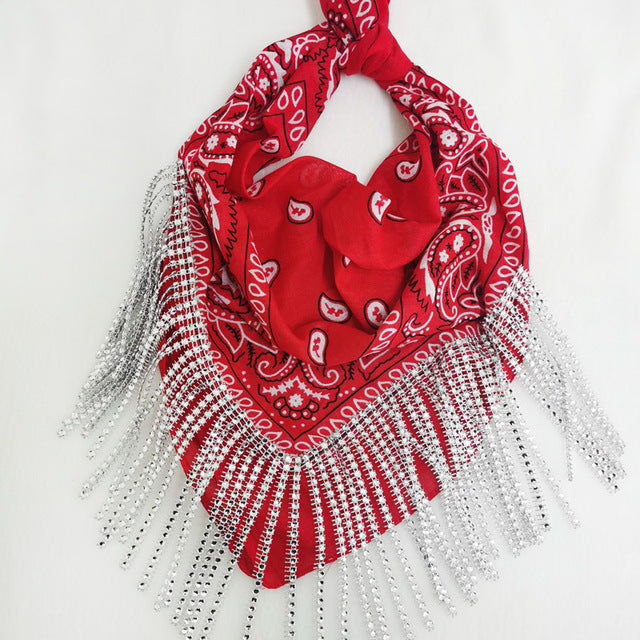 Strass Franja Bandana Feminino Bacharette Bach Festa Embelez