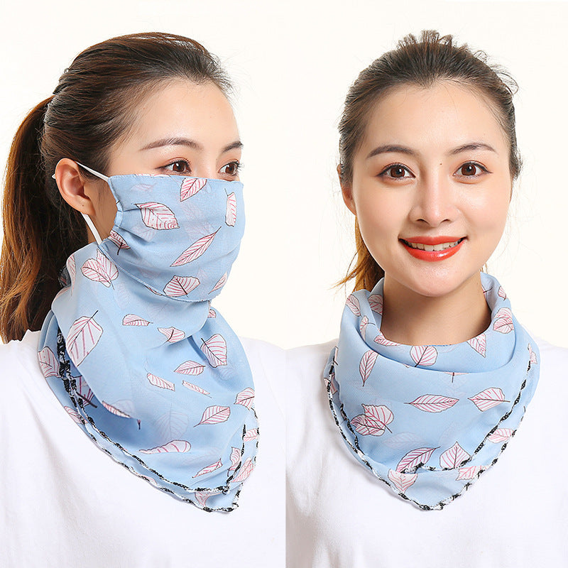 Bib Silk Scarf Women Summer Sunscreen Mask Neck Guard Face Mask