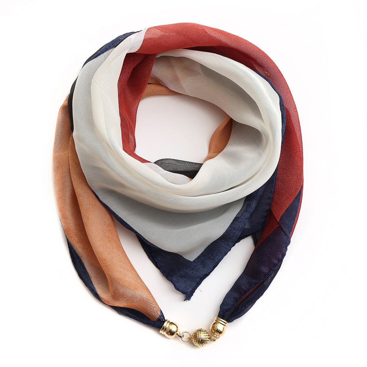 Golden Ball Floral Chiffon Scarf Women's Printed Thin