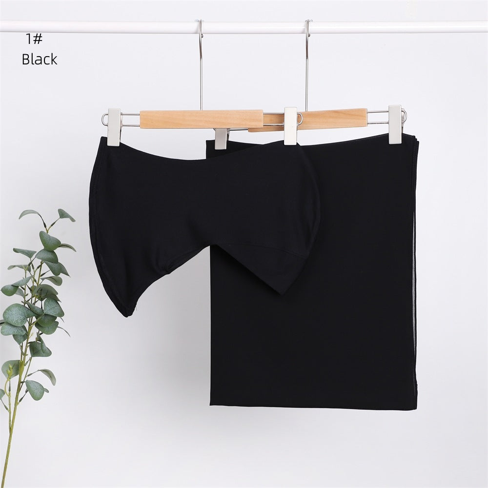 Modal Solid Color Breathable Fits Cap Pearl Chiffon Scarf