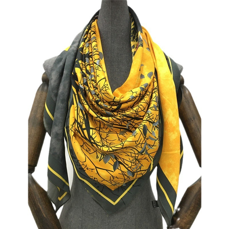 Reflection Tree Printing Decoration Headscarf Sun Protection
