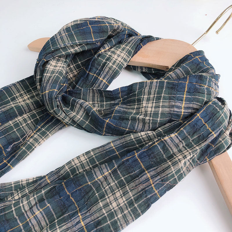 Pure Linen Hemp Gray Men's And Women's All-match Oversized Scarf