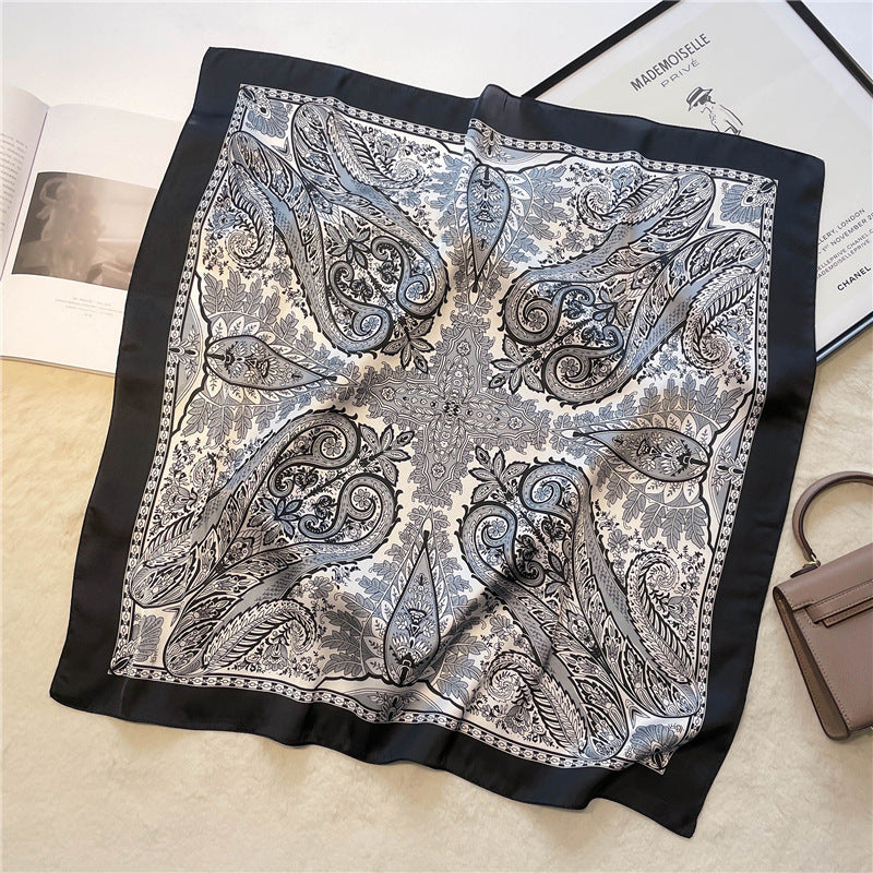 Women's Vintage Printed Silk Scarf