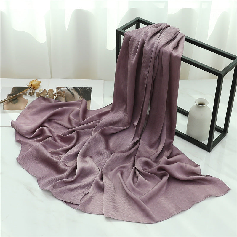 Solid Color Silk Scarf Basic All-matching