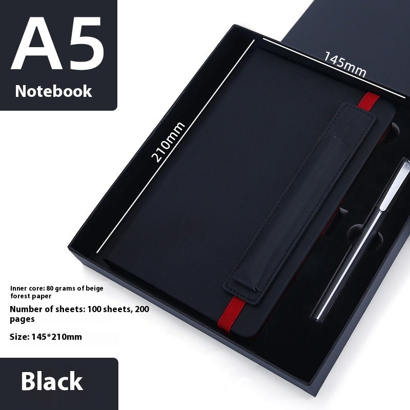 A5 Strap Notebook Pen Insert Leather Surface