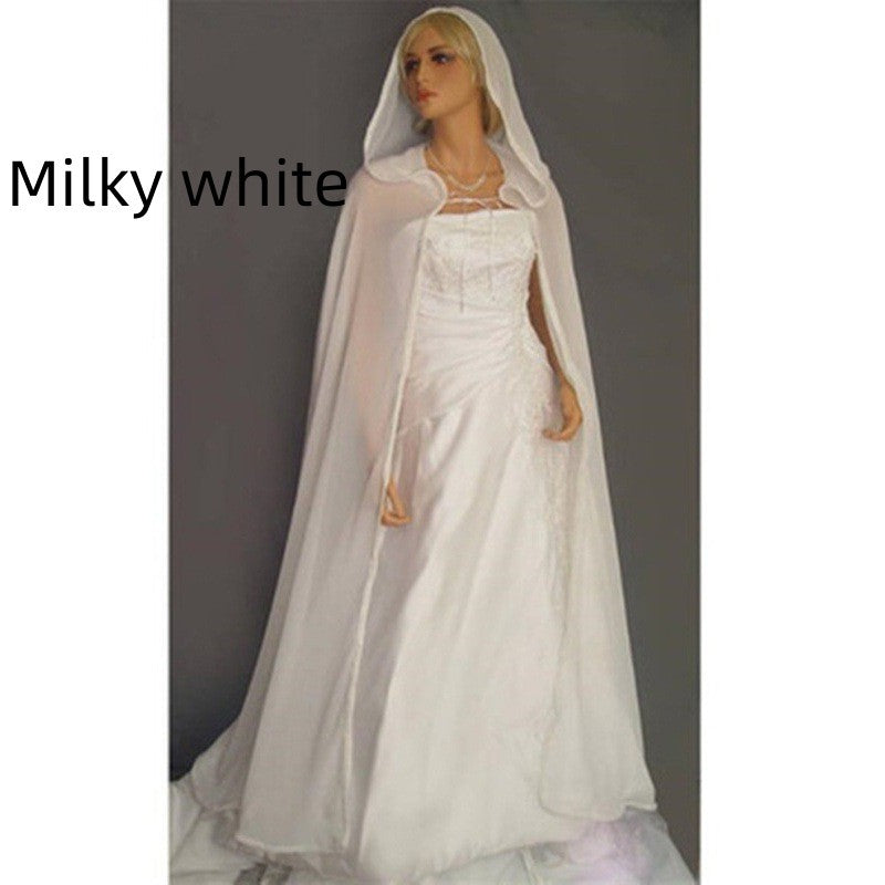 Chiffon Translucent Cape Hooded Shawl Girl