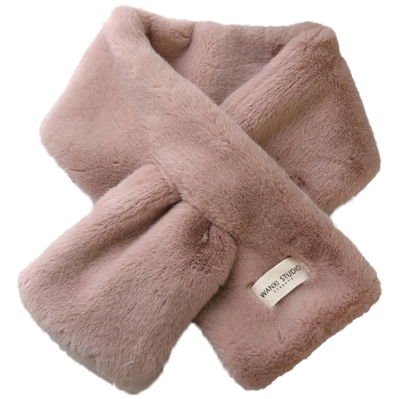 Cute Student Crossed Female Solid Versatile Thickened Warm Neckband