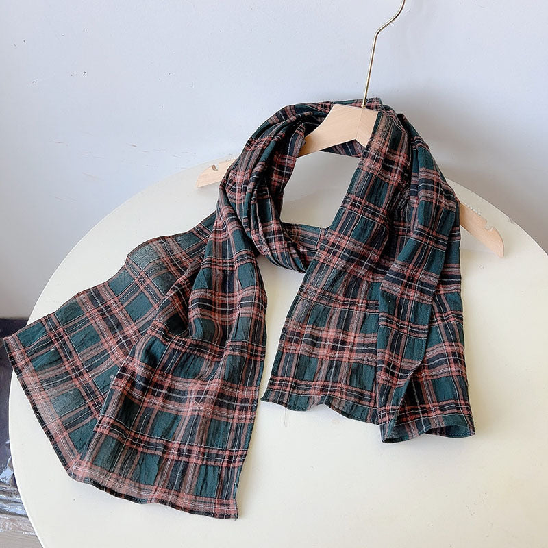 Pure Linen Hemp Gray Men's And Women's All-match Oversized Scarf
