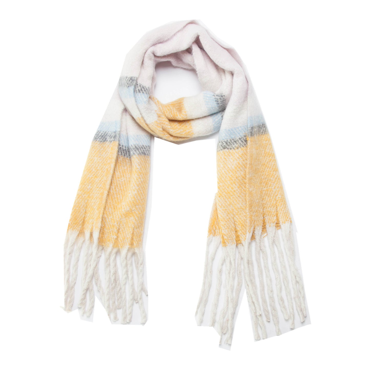 Thickened Circle Yarn Coarse Fringe Mixed Color Scarf