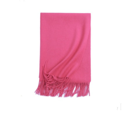 Autumn Winter Women's Solid Color Scarf Men's Plain Shawl Thickened Cloak