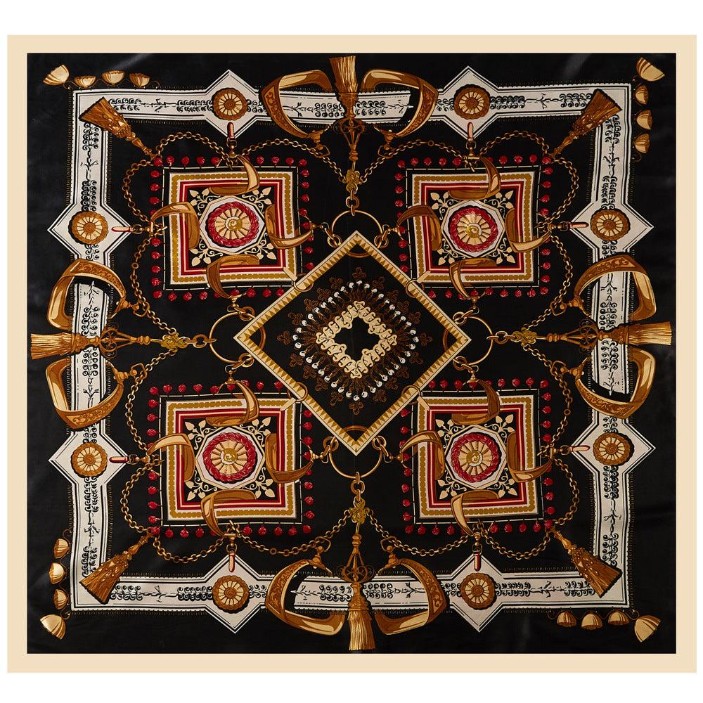 Women's square scarf tassel chain