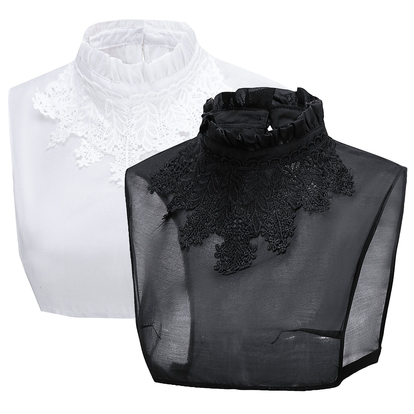 Beautiful Stand-up Collar Lady Floral Decorative Shirt Fake Collar