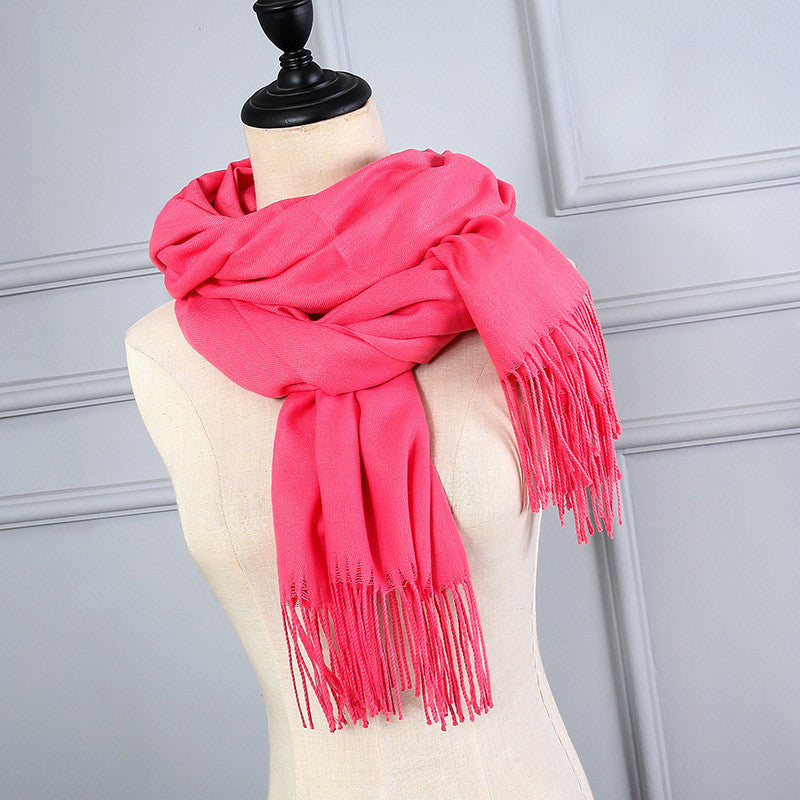 Korean Version Of Cashmere Solid Color Scarf Annual Meeting