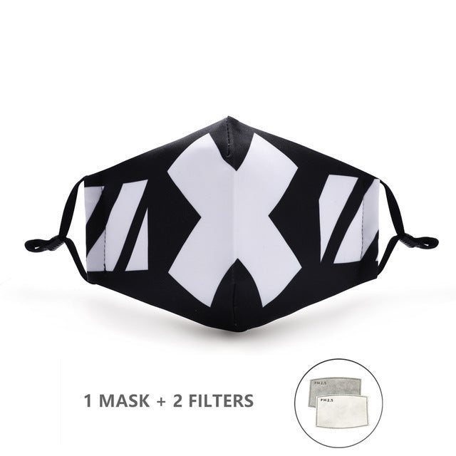 Camouflage mask with earhook print