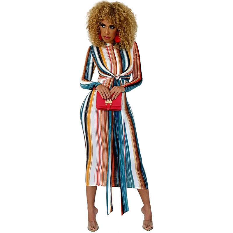 Striped skinny dress