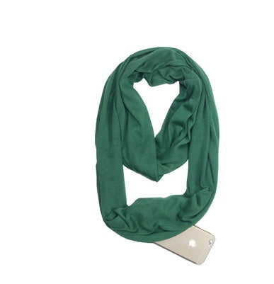 Zipper pocket solid color collar