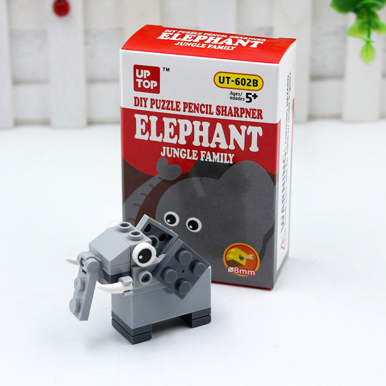 Assembling DIY building block pencil sharpener