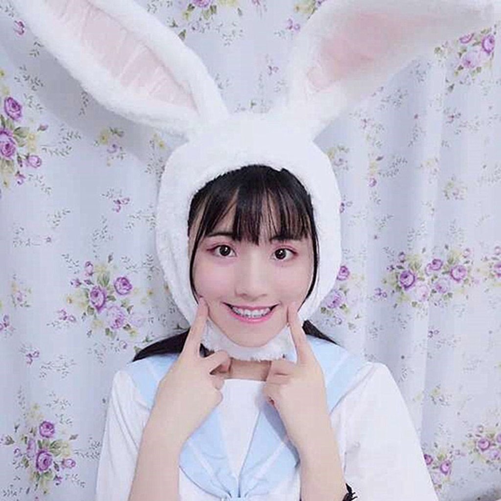 Cute Girl Hat Plush Rabbit Bunny Ears Hat Earflap Cap Head Warmer Head Wear