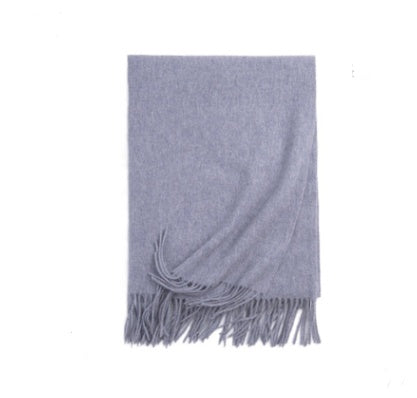 Autumn Winter Women's Solid Color Scarf Men's Plain Shawl Thickened Cloak