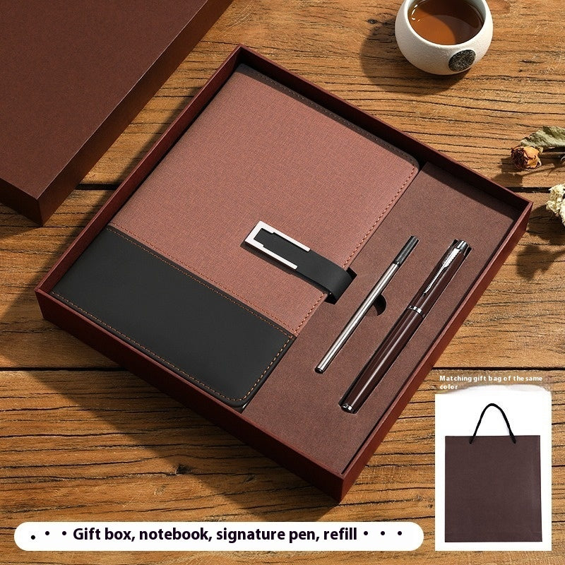 Business Thickening Notebook Soft Leather High-grade Gift Set