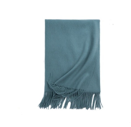 Autumn Winter Women's Solid Color Scarf Men's Plain Shawl Thickened Cloak