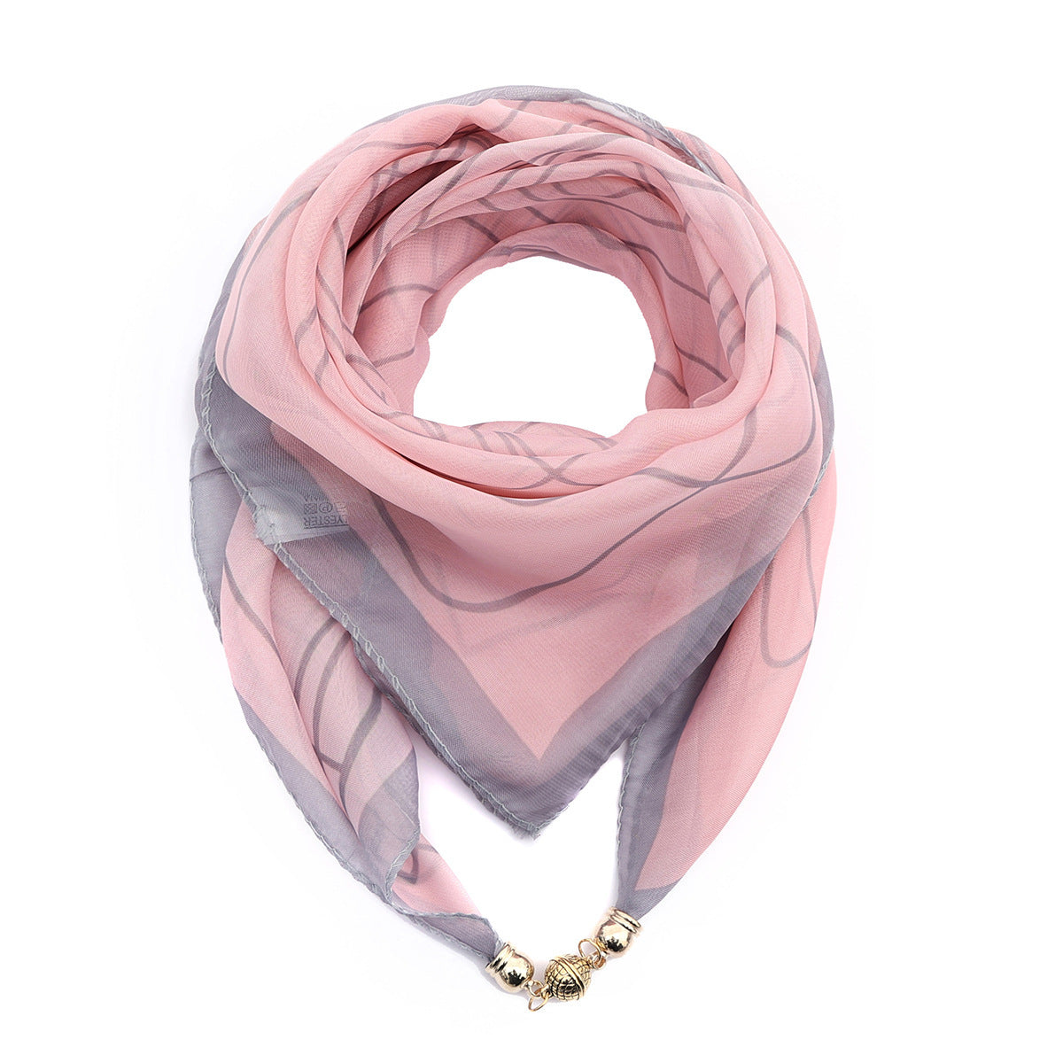 Golden Ball Floral Chiffon Scarf Women's Printed Thin