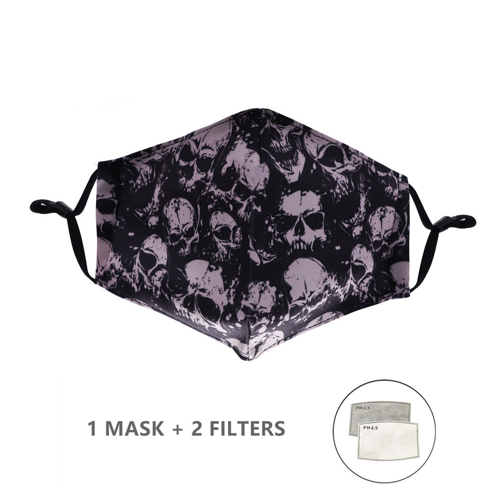 Camouflage mask with earhook print