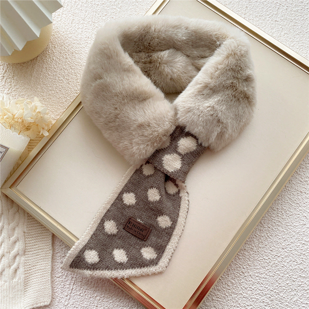 Collar Rex Rabbit Fur Winter Cross Scarf