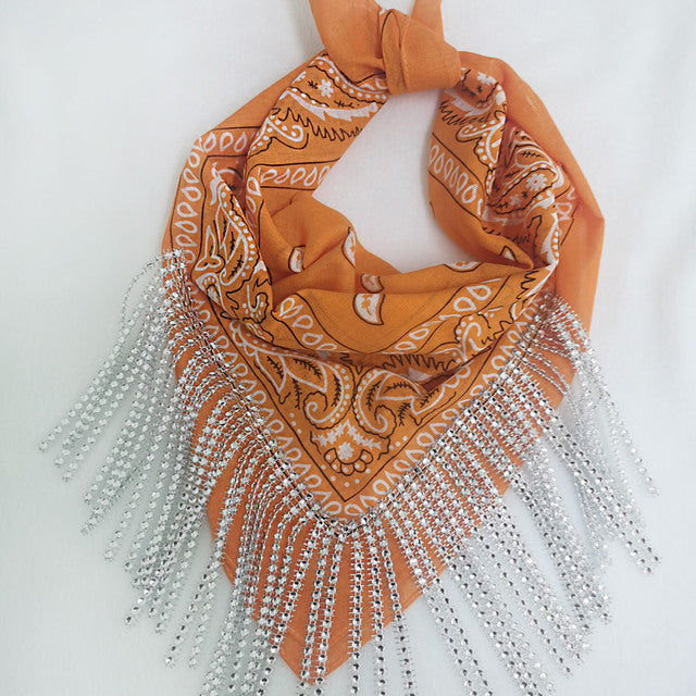 Strass Franja Bandana Feminino Bacharette Bach Festa Embelez