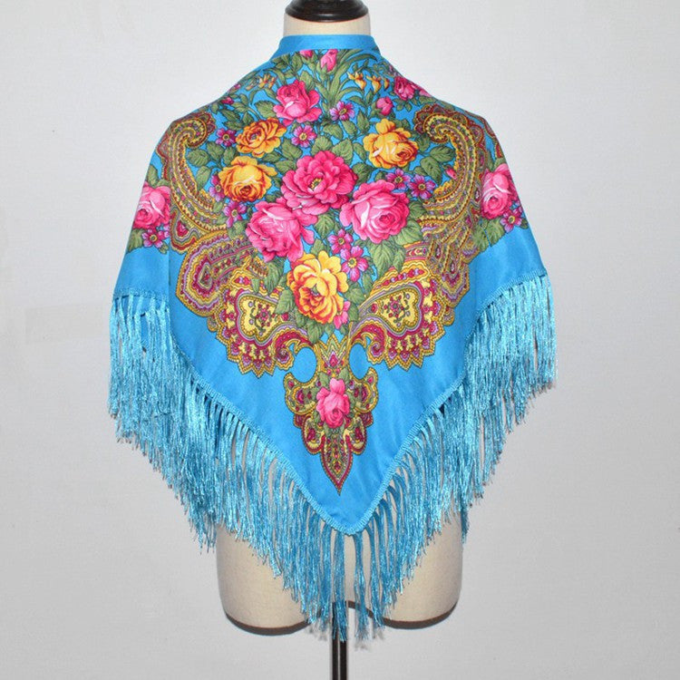 Autumn And Winter Russian Folk Style Cotton Scarf