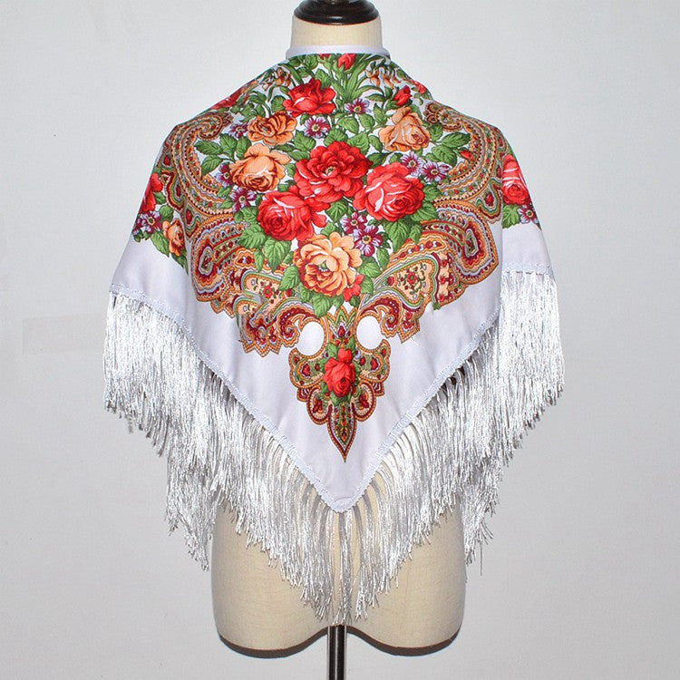 Autumn And Winter Russian Folk Style Cotton Scarf