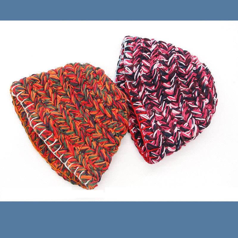 Korea Autumn And Winter Neon Color Woolen Hat