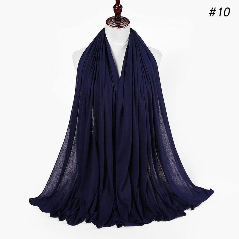 30-color New Single-color Single-color Female Headscarf Baotou Jersey Autumn And Winter Cotton Scarf Wholesale