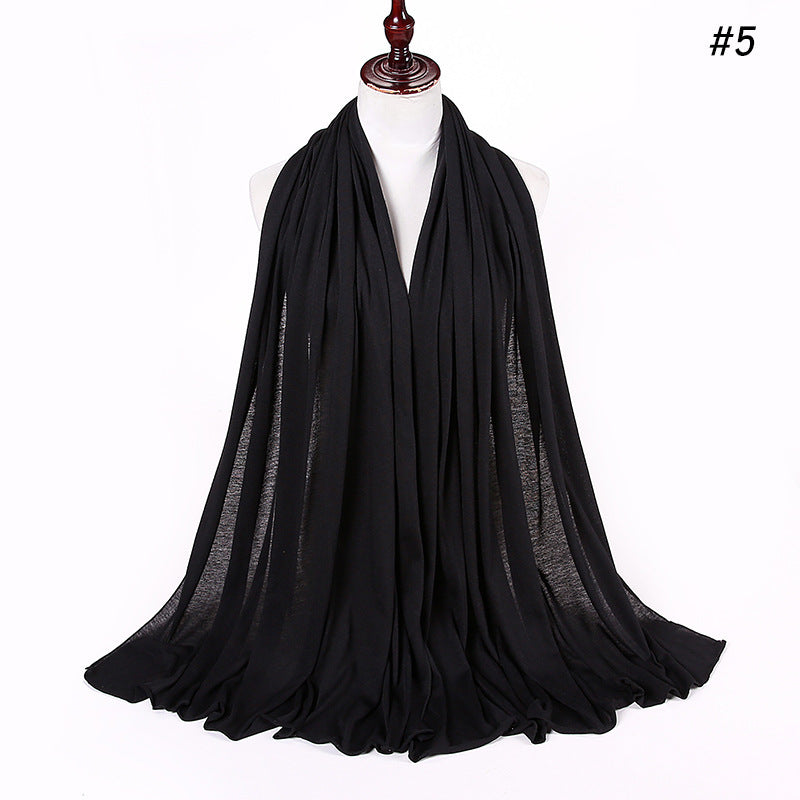 30-color New Single-color Single-color Female Headscarf Baotou Jersey Autumn And Winter Cotton Scarf Wholesale
