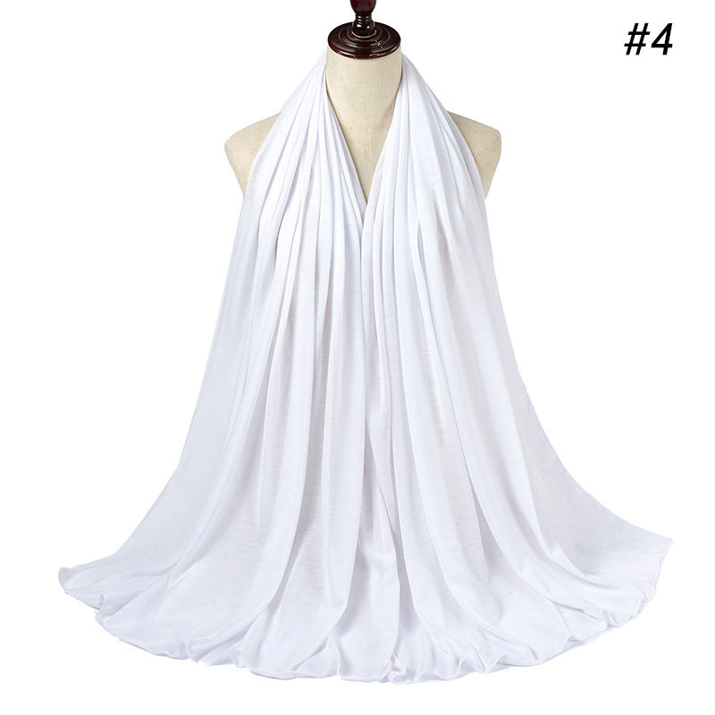 30-color New Single-color Single-color Female Headscarf Baotou Jersey Autumn And Winter Cotton Scarf Wholesale