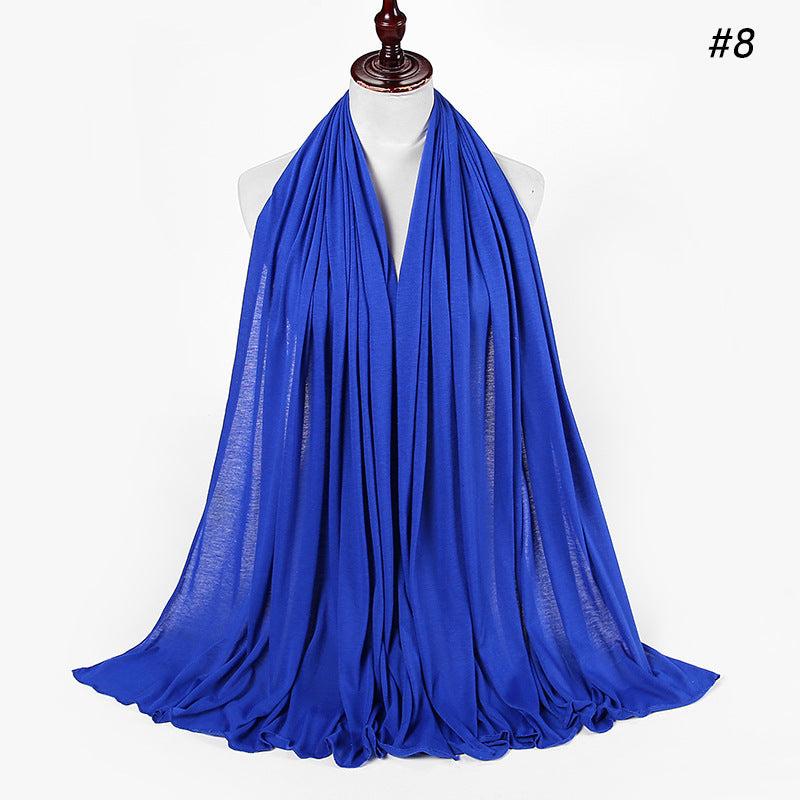 30-color New Single-color Single-color Female Headscarf Baotou Jersey Autumn And Winter Cotton Scarf Wholesale