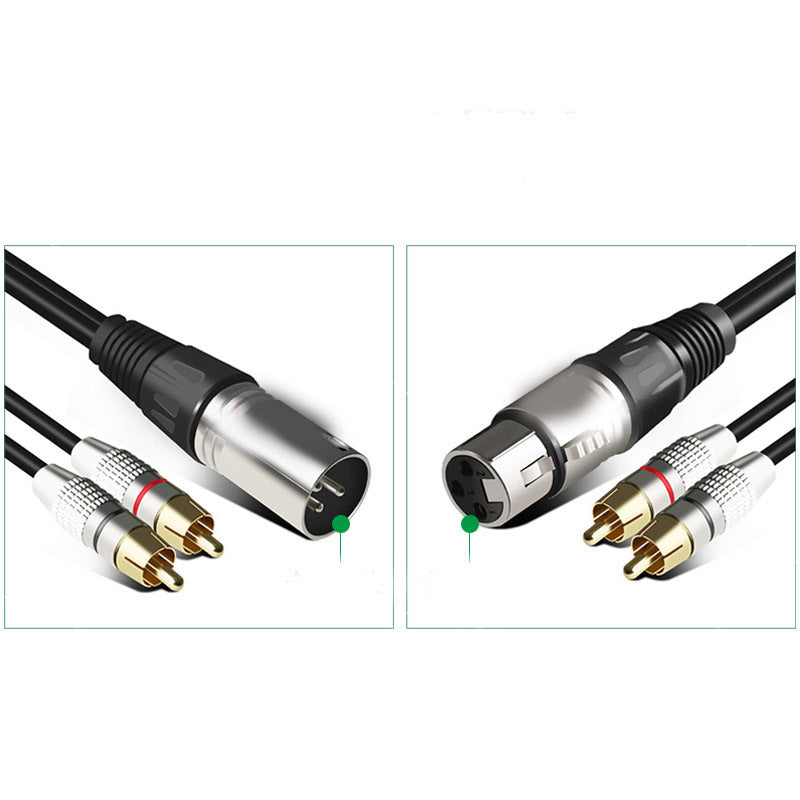 Canon To Dual RCA Audio Line Canon Male And Female To 2 RCA Lotus Line XLR Canon One-point Two-speaker Amplifier