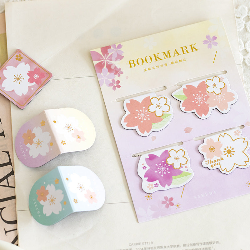 Yanji Magnetic Bookmarks Falling Sakura Series Cute Girl Gift Book Folder Fridge Magnet 4 Styles