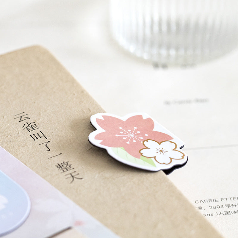 Yanji Magnetic Bookmarks Falling Sakura Series Cute Girl Gift Book Folder Fridge Magnet 4 Styles