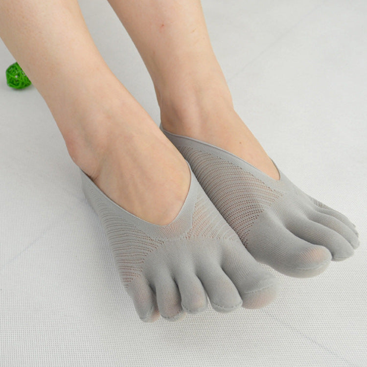 Four Seasons Ultra-Short And Thin Glue Split-Toe Five-Finger Socks Women'S Shallow Mouth