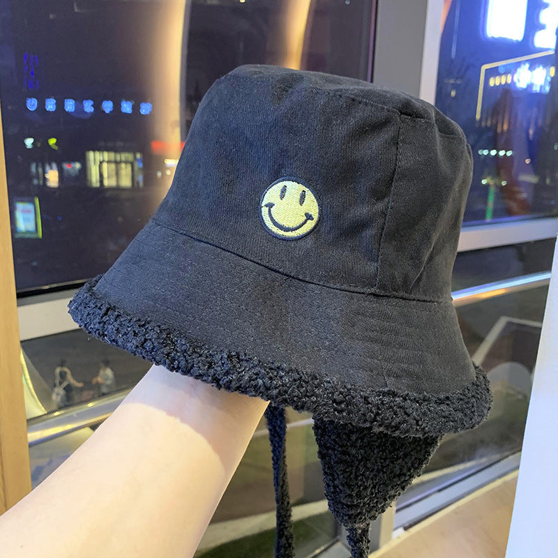 Lamb Velvet Double-Sided Fisherman Hat Female Windproof Cap