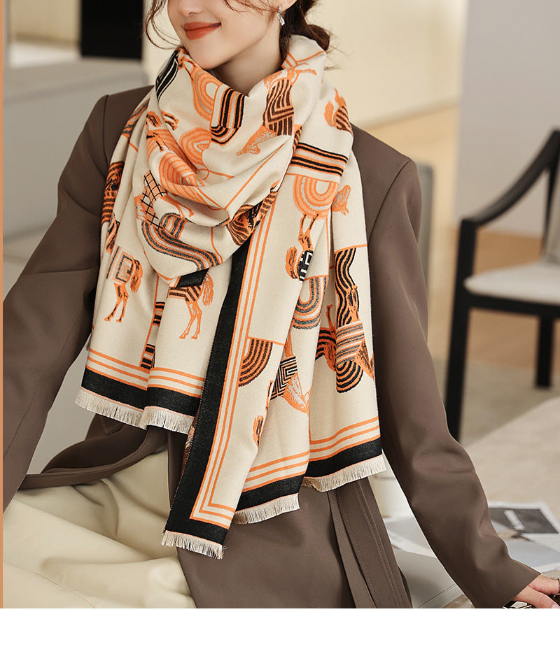 Air-conditioned Room Cashmere-like Talma Student Scarf Thickened Outer Wear